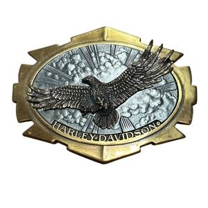 Vintage 1994 Harley-Davidson Brass Eagle Belt Buckle